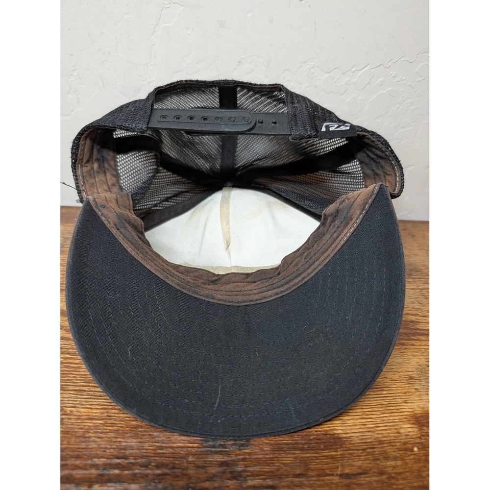 Vintage Honda Fly Racing Trucker Hat Mesh Snapback Black White Distressed Cap - Picture 7 of 8